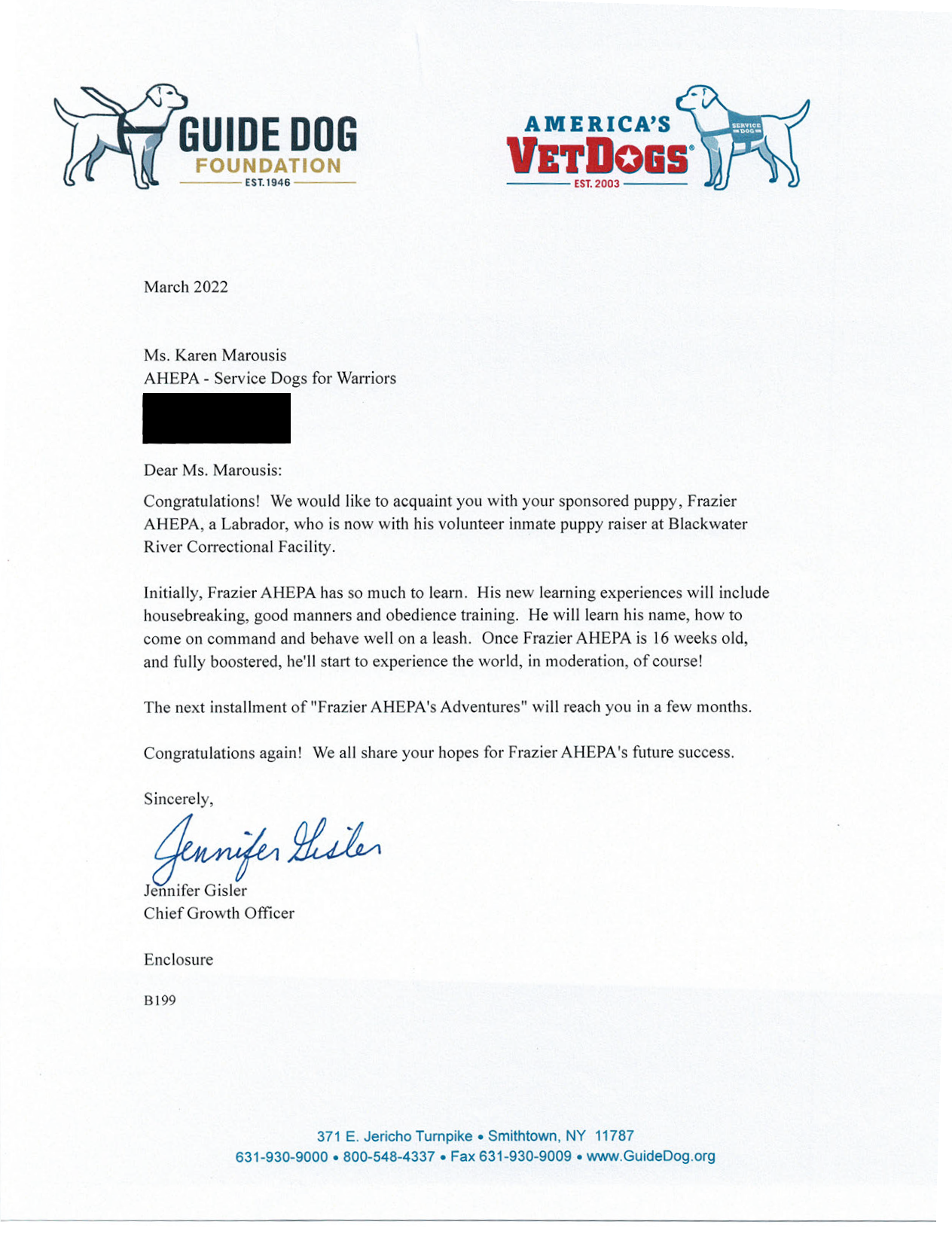 Frazier AHEPA, AHEPA Service Dogs for Warriors